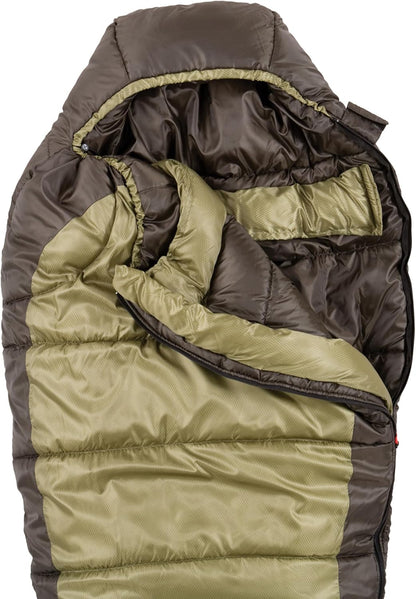 Coleman North Rim 0°F Sleeping Bag, Cold-Weather Mummy Sleep Sack with No-Snag Zipper & Adjustable Hood for Warmth & Ventilation, Camping Sleeping Bag
