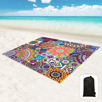 Beach Blanket Waterproof Sandproof Oversized 95”x 80”,Sand Free Beach Mat with Corner Pockets,Portable Mesh Bag for Beach Festival,Picnic,Travel and Outdoor Camping (Octopus)