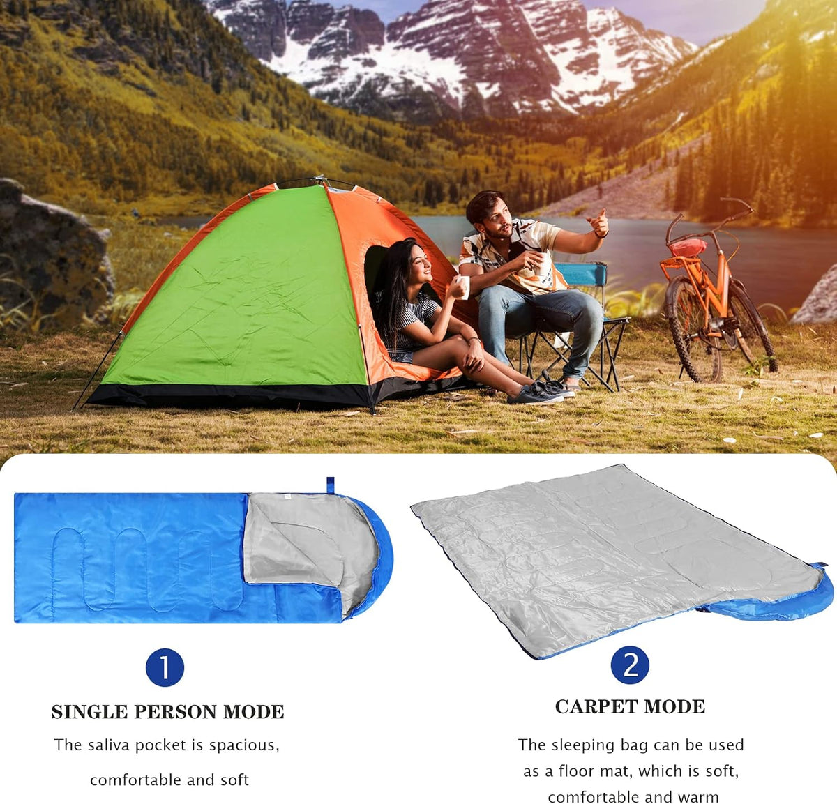 Junkin 12/36 Pcs Camping Sleeping Bags for Adult