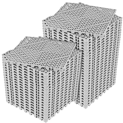 ToLanbbt Modular Interlocking Cushion 12P 11.8" x 11.8" Interlocking Rubber Floor Drain Holes Non-Slip Splicing Drainage Mats for Deck, Shower, Kitchen, Drain Pool, Sauna Bath, Indoor Outdoor (Black)