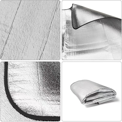 Wind Tour Outdoor Double-Sided Moisture-Proof Aluminum Foil Foam Pad Waterproof and Insulating Foil Mat Picnic Mat Camping Mat for Beach Tent and Camping