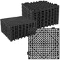 ToLanbbt Modular Interlocking Cushion 12P 11.8" x 11.8" Interlocking Rubber Floor Drain Holes Non-Slip Splicing Drainage Mats for Deck, Shower, Kitchen, Drain Pool, Sauna Bath, Indoor Outdoor (Black)