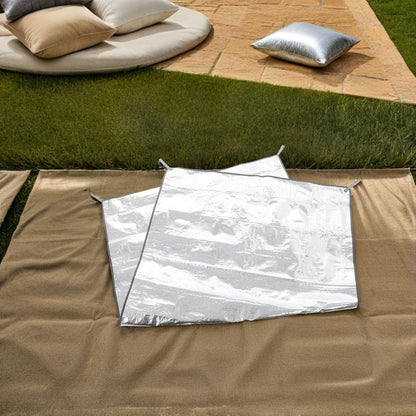 CALLARON Portable Aluminum Foil Camping Mat with Thermal Insulation and Moisture-Proof Ground Sheet, Silver Tent Sleeping Pad for Beach Outings and Picnics, Lightweight and Sturdy Outdoor