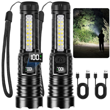 Rechargeable Flashlights High Lumens 99000 2 Pack, Super Bright Flash Light