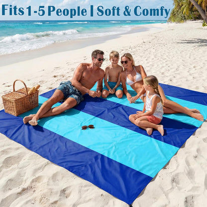 Beach Blanket Waterproof Sandproof 78''X81''/10'X9' Oversized Big Blanket