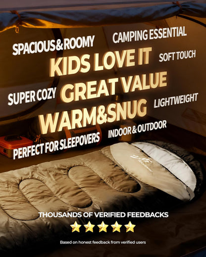 Sportneer Sleeping Bag, 3 Seasons Warm Cold Weather Sleeping Bags for Adults Kids Boys Girls with Compression Sack- Lightweight Camping Essentials Gear Accessories, Backpacking, Hiking