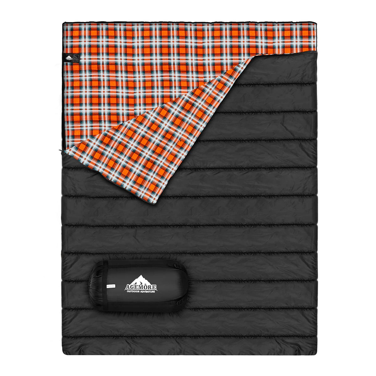 Cotton Flannel Double Sleeping Bag, 2 Person Camping Sleeping Bag