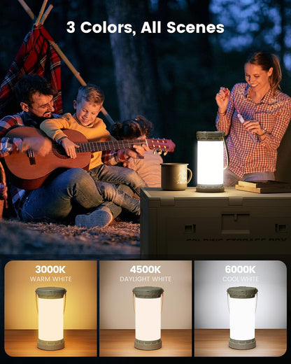 Glocusent LED Rechargeable Camping Lantern, Camping Light with 5000mAh