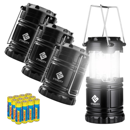 Etekcity LED Camping Lanterns, Battery Included, 4 Pack