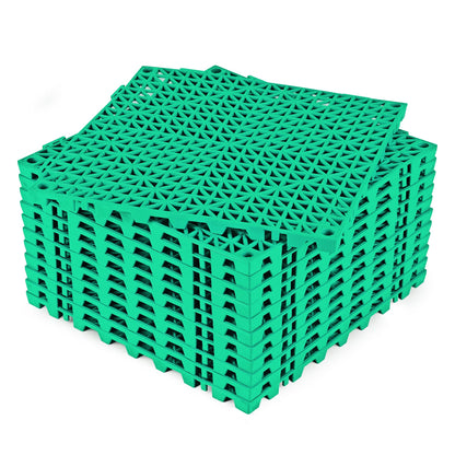 ToLanbbt Modular Interlocking Cushion 12P 11.8" x 11.8" Interlocking Rubber Floor Drain Holes Non-Slip Splicing Drainage Mats for Deck, Shower, Kitchen, Drain Pool, Sauna Bath, Indoor Outdoor (Black)