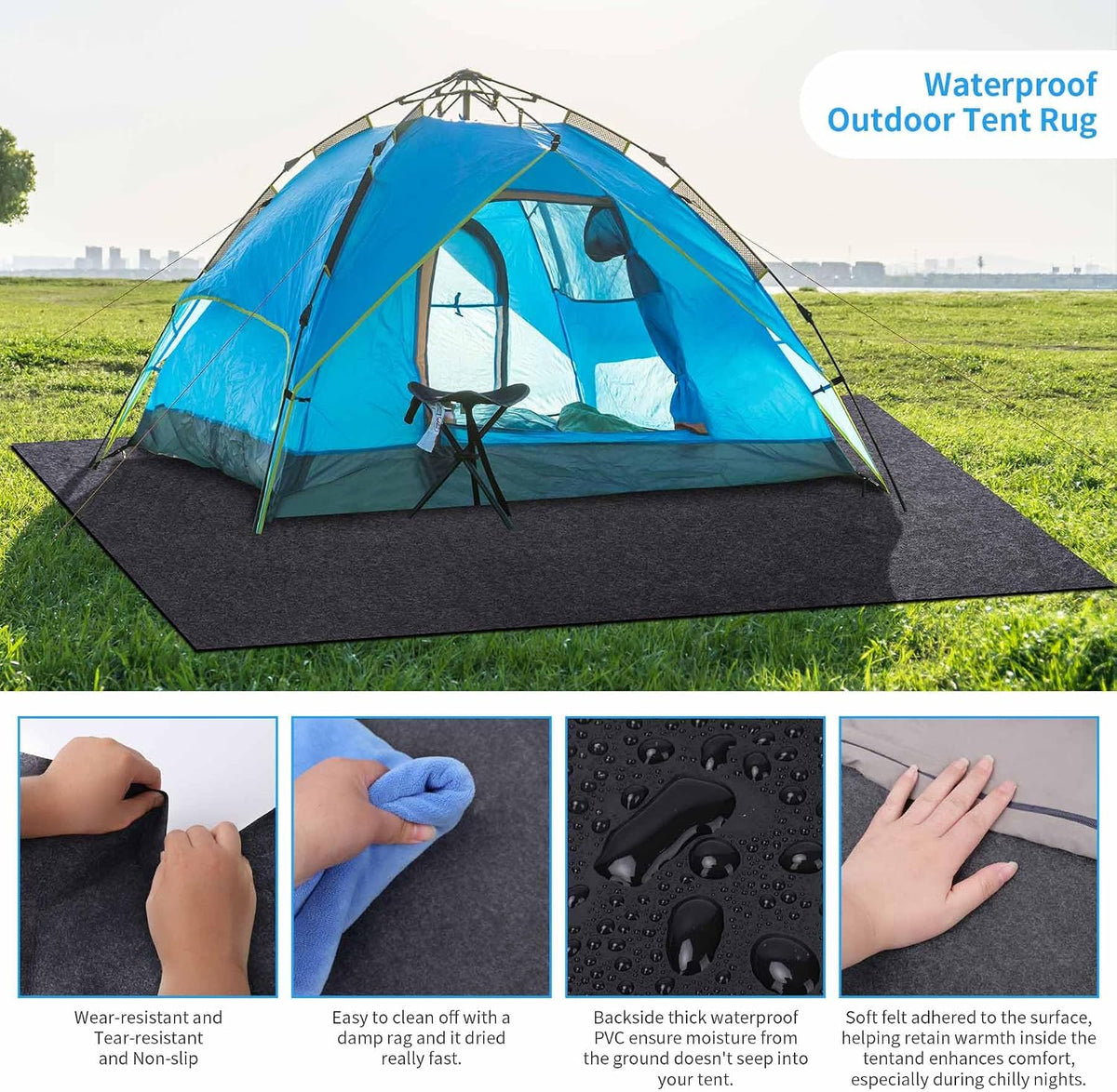 Camping Tent Carpet Mat,Waterproof Inside/Outside Tent Rug