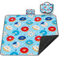 Extra Large Picnic Blanket Waterproof,80"x 80"Foldable Machine Washable Beach Blankets,Outdoor Blanket for 6-8 Adults,Picnic Mat Suitable for Indoor Crawling,Park Beach,Camping,Hiking,Travel( Blue)