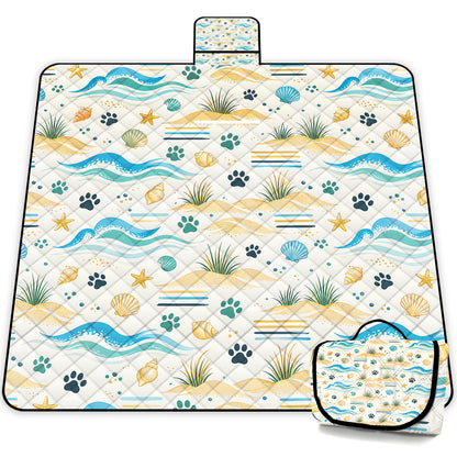 Extra Large Picnic Blanket Waterproof,80"x 80"Foldable Machine Washable Beach Blanket,Outdoor Blanket for 6-8 Adults,Suitable for Indoor Crawling,Park Beach,Camping,Hiking,Family Travel(Light Blue)