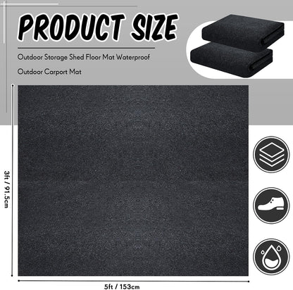 Haull 2 Pcs 5 x 3 ft Outdoor Storage Shed Floor Mat Waterproof Carport Storage shed mat Non Slip Patio Furniture Mat for Protect