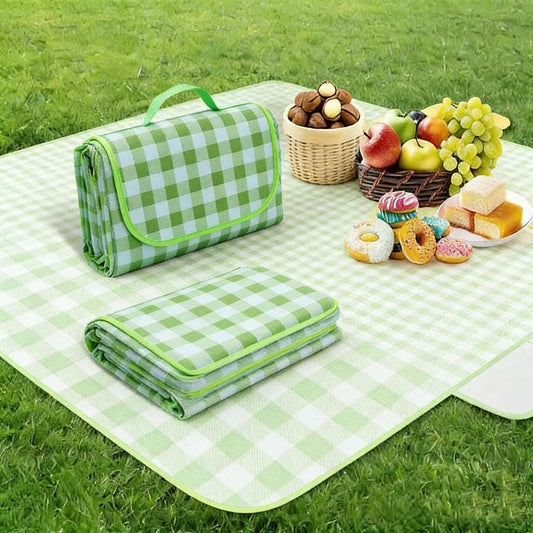 Large Outdoor Camping Blanket- 79"x79"/2m Picnic Mat with Carry Handle for Hiking & Park Green