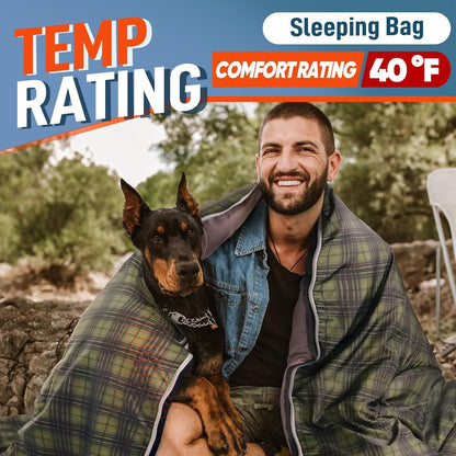 MEREZA 0 Degree Winter Sleeping Bag for Adults Kids with Pillow, Cold Weather Sleeping Bag for 4 Season Camping Hiking Backpacking Sleeping Bags for Big and Tall