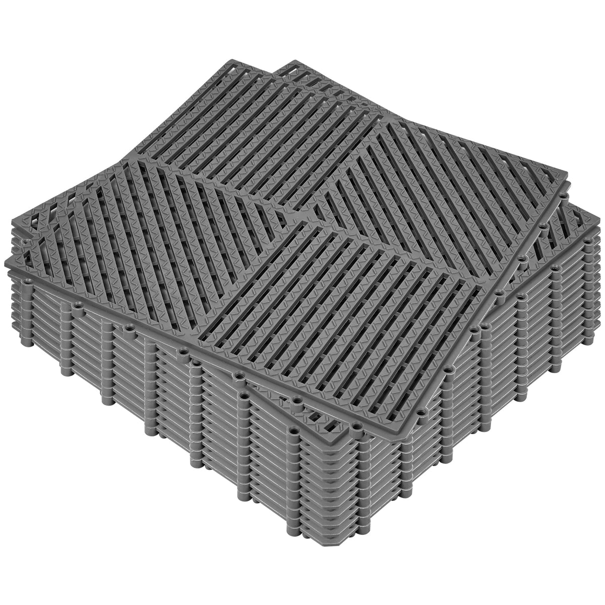 ToLanbbt Modular Interlocking Cushion 12P 11.8" x 11.8" Interlocking Rubber Floor Drain Holes Non-Slip Splicing Drainage Mats for Deck, Shower, Kitchen, Drain Pool, Sauna Bath, Indoor Outdoor (Black)