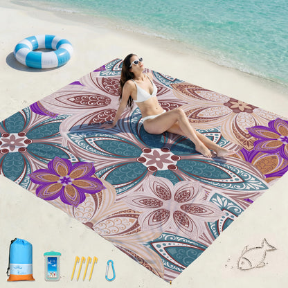 Beach Blanket Waterproof Sandproof 78''X81''/10'X9' Oversized Big Blanket