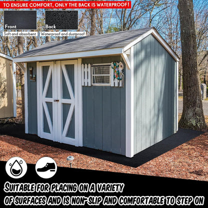 Haull 2 Pcs 5 x 3 ft Outdoor Storage Shed Floor Mat Waterproof Carport Storage shed mat Non Slip Patio Furniture Mat for Protect