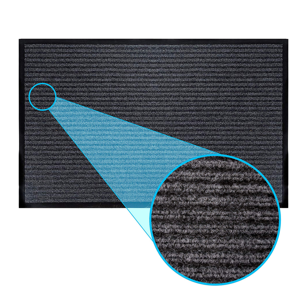 LuxUrux® Durable Rubber 3'x5' Commercial Door Mat - Heavy Duty, Indoor/Outdoor, Easy Clean, Waterproof, Patio, Garage - Commercial Floor Mat for Entry (3 x 5 Feet)