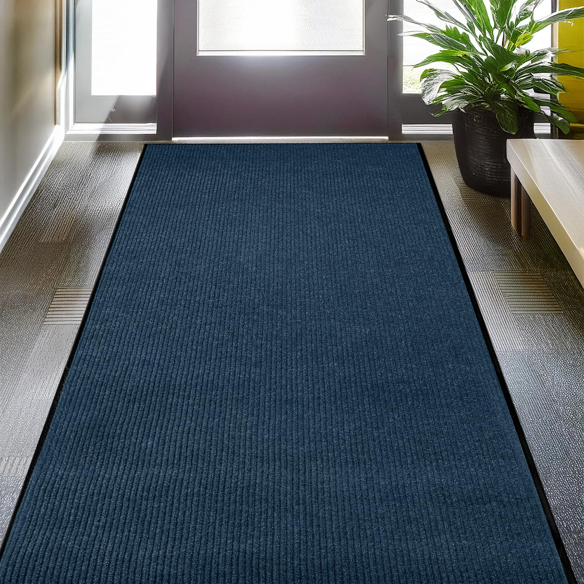 LuxUrux® Durable Rubber 3'x5' Commercial Door Mat - Heavy Duty, Indoor/Outdoor, Easy Clean, Waterproof, Patio, Garage - Commercial Floor Mat for Entry (3 x 5 Feet)