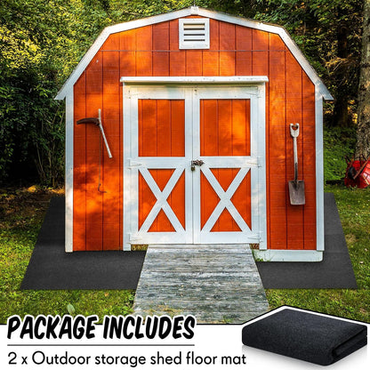 Haull 2 Pcs 5 x 3 ft Outdoor Storage Shed Floor Mat Waterproof Carport Storage shed mat Non Slip Patio Furniture Mat for Protect