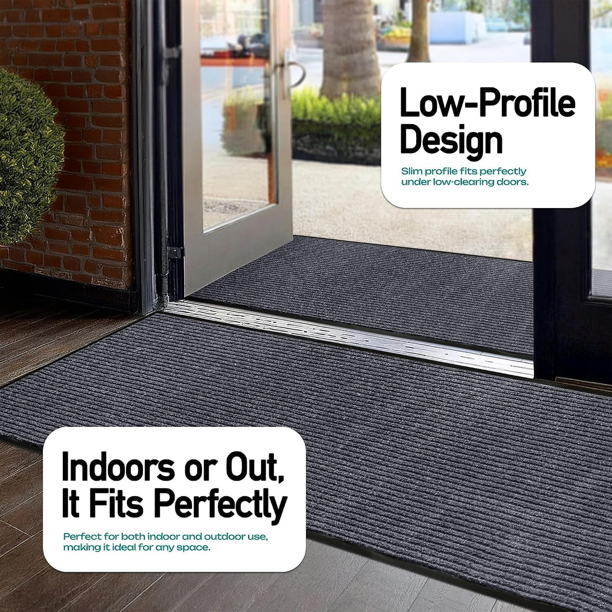 LuxUrux® Durable Rubber 3'x5' Commercial Door Mat - Heavy Duty, Indoor/Outdoor, Easy Clean, Waterproof, Patio, Garage - Commercial Floor Mat for Entry (3 x 5 Feet)