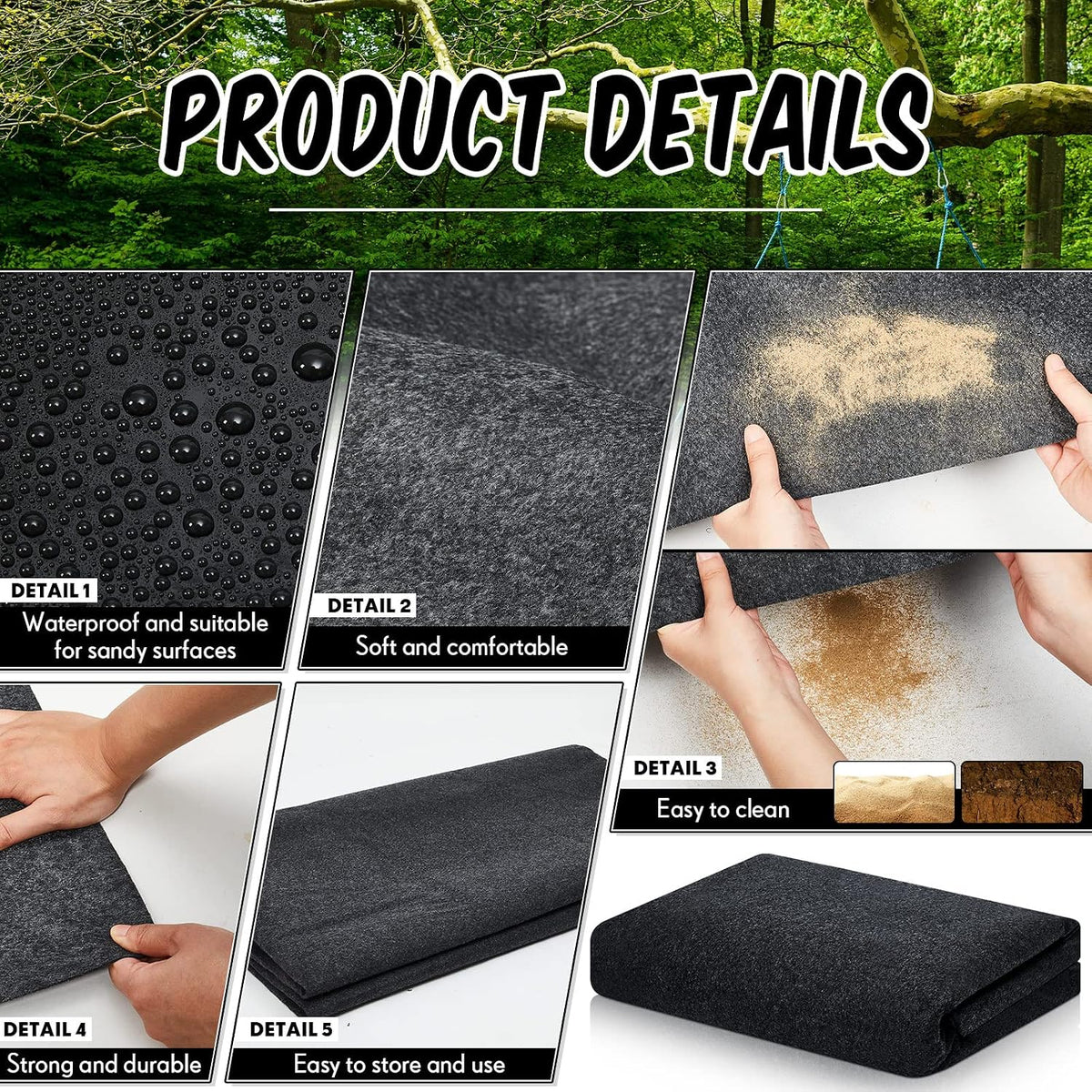 Haull 2 Pcs 5 x 3 ft Outdoor Storage Shed Floor Mat Waterproof Carport Storage shed mat Non Slip Patio Furniture Mat for Protect