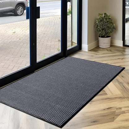 LuxUrux® Durable Rubber 3'x5' Commercial Door Mat - Heavy Duty, Indoor/Outdoor, Easy Clean, Waterproof, Patio, Garage - Commercial Floor Mat for Entry (3 x 5 Feet)