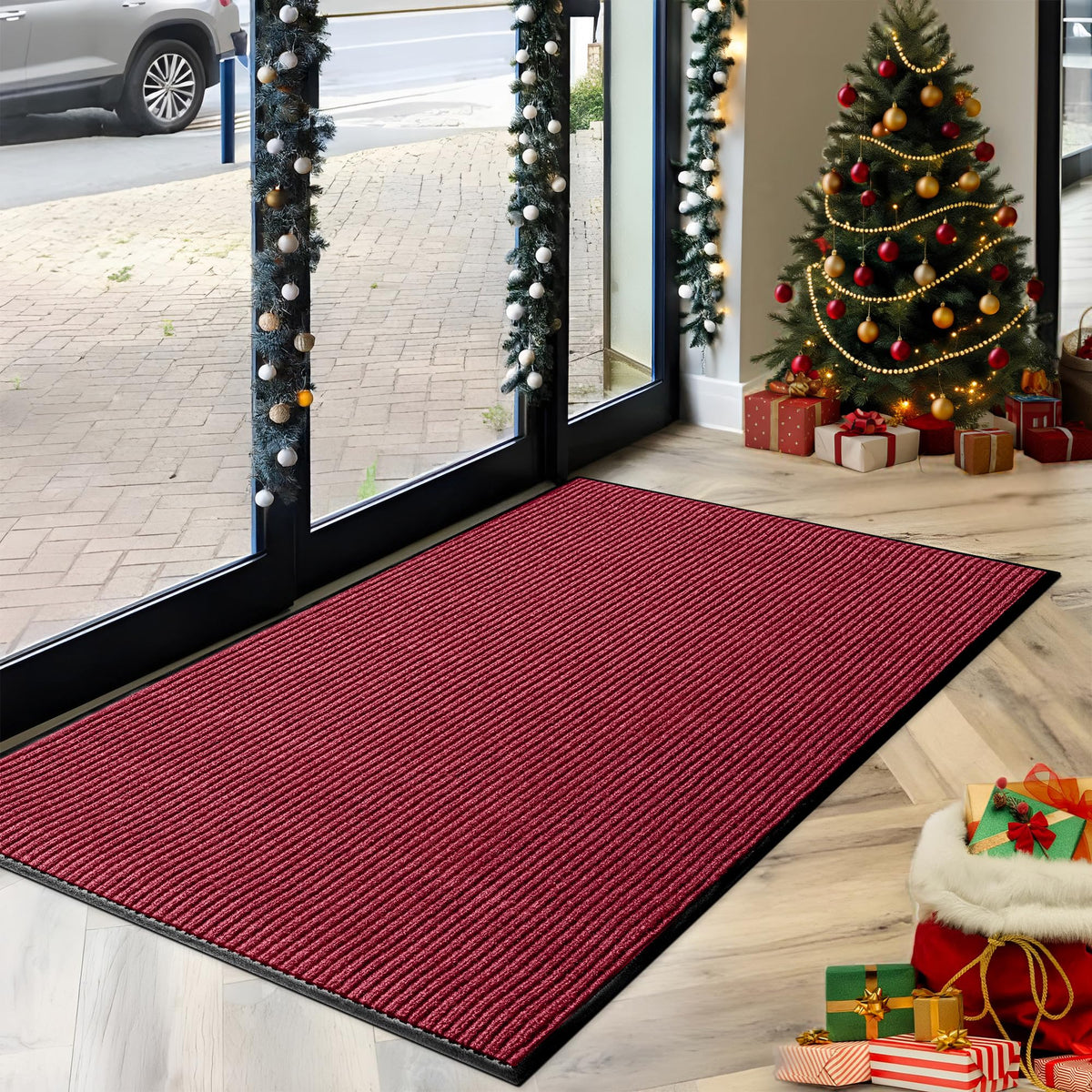 LuxUrux® Durable Rubber 3'x5' Commercial Door Mat - Heavy Duty, Indoor/Outdoor, Easy Clean, Waterproof, Patio, Garage - Commercial Floor Mat for Entry (3 x 5 Feet)