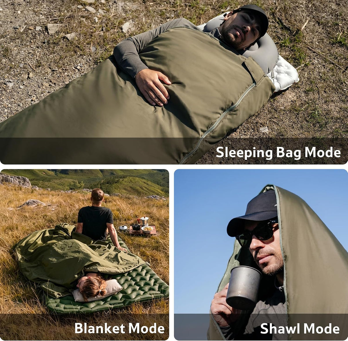 Naturehike Lightweight Compact Sleeping Bag, 59℉/32℉ Envelope Ultralight Backpacking Sleeping Bag Portable, Waterproof with Compression Sack for Cold&Warm, Camping, Traveling, Hiking