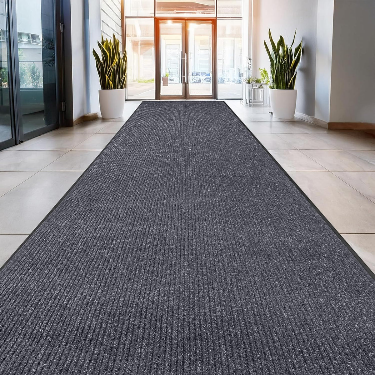 LuxUrux® Durable Rubber 3'x5' Commercial Door Mat - Heavy Duty, Indoor/Outdoor, Easy Clean, Waterproof, Patio, Garage - Commercial Floor Mat for Entry (3 x 5 Feet)