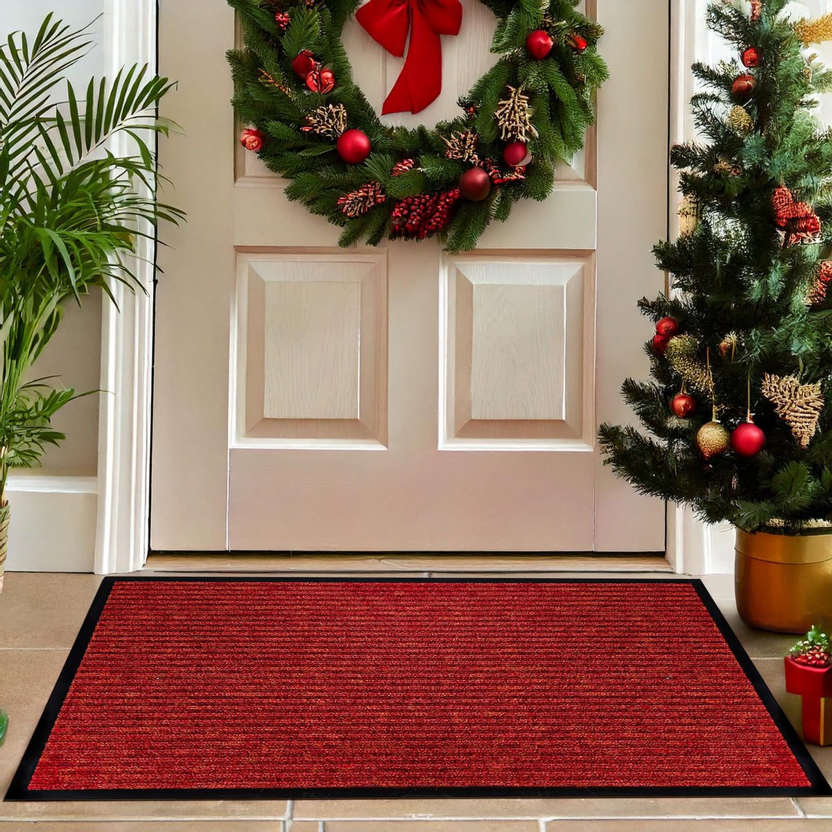 LuxUrux® Durable Rubber 3'x5' Commercial Door Mat - Heavy Duty, Indoor/Outdoor, Easy Clean, Waterproof, Patio, Garage - Commercial Floor Mat for Entry (3 x 5 Feet)