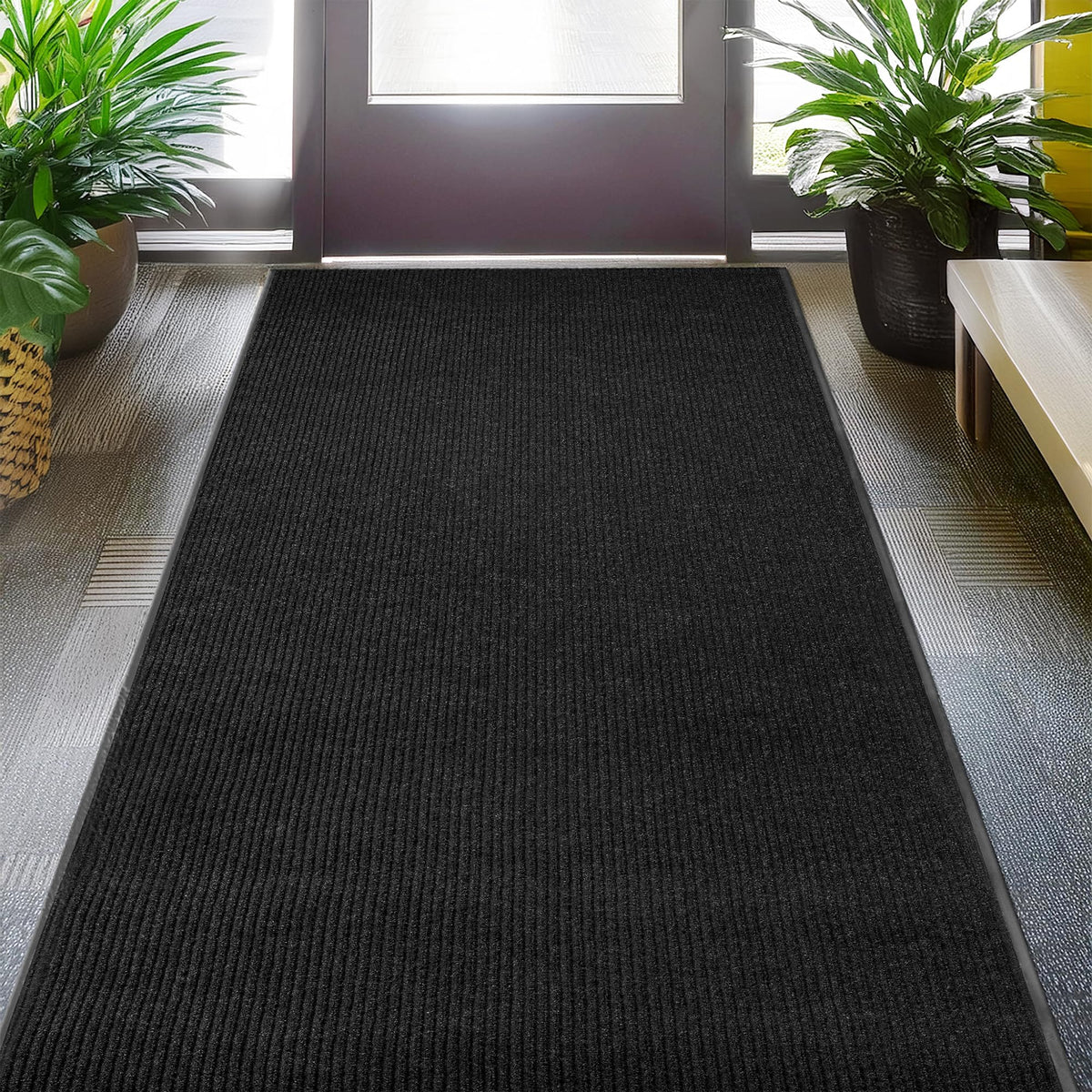 LuxUrux® Durable Rubber 3'x5' Commercial Door Mat - Heavy Duty, Indoor/Outdoor, Easy Clean, Waterproof, Patio, Garage - Commercial Floor Mat for Entry (3 x 5 Feet)