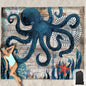 Beach Blanket Waterproof Sandproof Oversized 95”x 80”,Sand Free Beach Mat with Corner Pockets,Portable Mesh Bag for Beach Festival,Picnic,Travel and Outdoor Camping (Octopus)