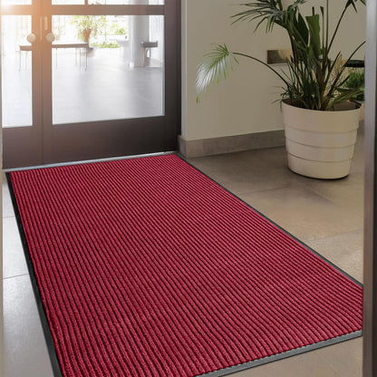 LuxUrux® Durable Rubber 3'x5' Commercial Door Mat - Heavy Duty, Indoor/Outdoor, Easy Clean, Waterproof, Patio, Garage - Commercial Floor Mat for Entry (3 x 5 Feet)