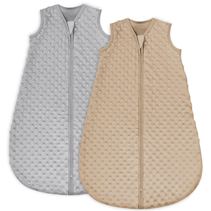 Yoofoss Baby Sleep Sack 6-12 Months TOG 1.5 Fleece with Plush Dots 2 Pack