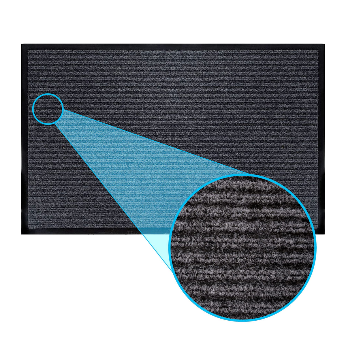 LuxUrux® Durable Rubber 3'x5' Commercial Door Mat - Heavy Duty, Indoor/Outdoor, Easy Clean, Waterproof, Patio, Garage - Commercial Floor Mat for Entry (3 x 5 Feet)