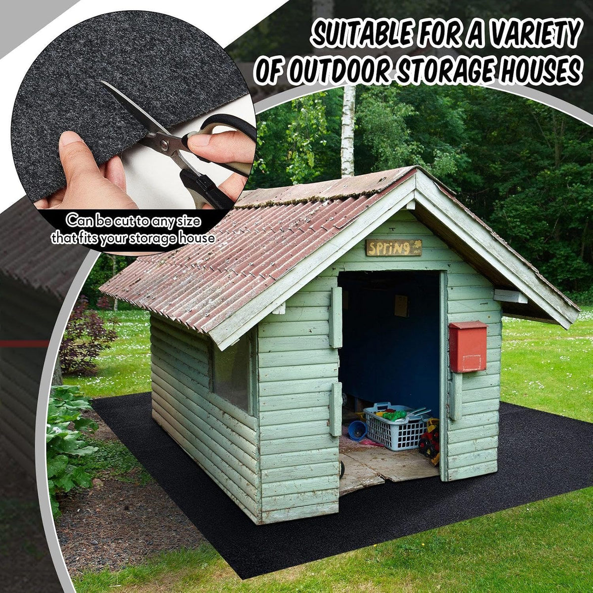 Haull 2 Pcs 5 x 3 ft Outdoor Storage Shed Floor Mat Waterproof Carport Storage shed mat Non Slip Patio Furniture Mat for Protect
